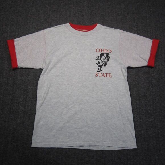 Vtg‎ Ohio State Buckeyes Tee T Shirt Womens XL Roll Sleeve Crew Neck OSU 90s USA - Picture 1 of 9